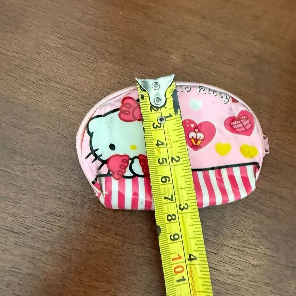 Y2K Hello Kitty Kawaii Pink Mini Pouch Cosmetic Bag Sanrio Hearts Bow